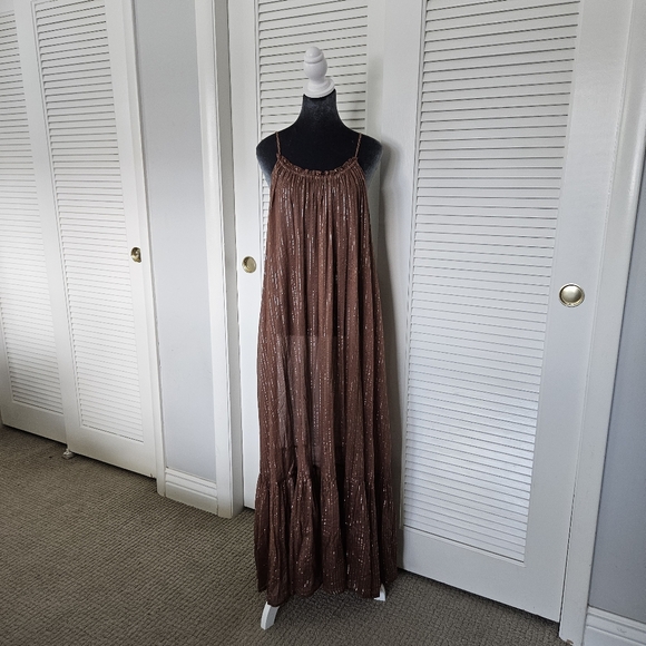 Anthropologie NWT sheer summer dress/ swimsuit cover up. Low scoop back Size L - Picture 5 of 10